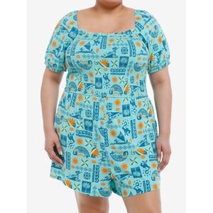 Her Universe Disney Moana Icons Smocked Romper Plus‎ Size 4X Blue